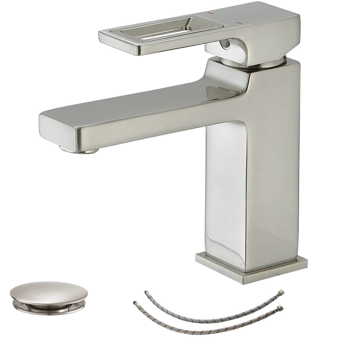 Single Hole Water-Saving Basin Bathroom Faucet Brushed Nickel - buyfaucet.com