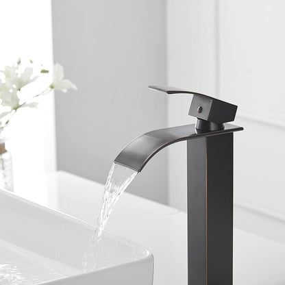 Single Hole Waterfall Bathroom Faucet Oil Rubbed Bronze-1 - buyfaucet.com