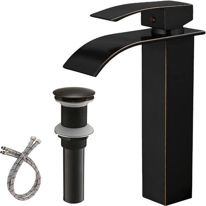 Single Hole Waterfall Bathroom Faucet Oil Rubbed Bronze-1 - buyfaucet.com
