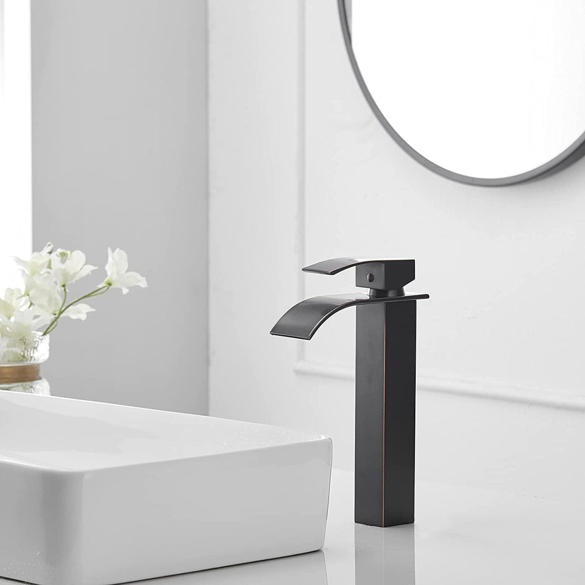 Single Hole Waterfall Bathroom Faucet Oil Rubbed Bronze - buyfaucet.com