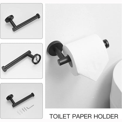Single Post Toilet Paper Holder Wall Mounted in Matte Black - buyfaucet.com