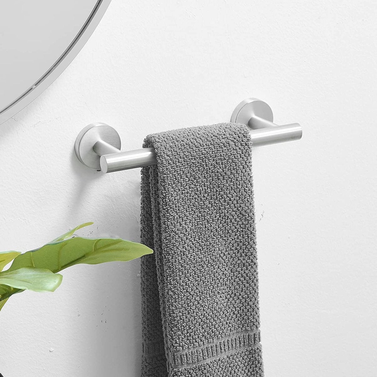Single Wall Mounted Hand Towel Holder Brushed Nickel - buyfaucet.com