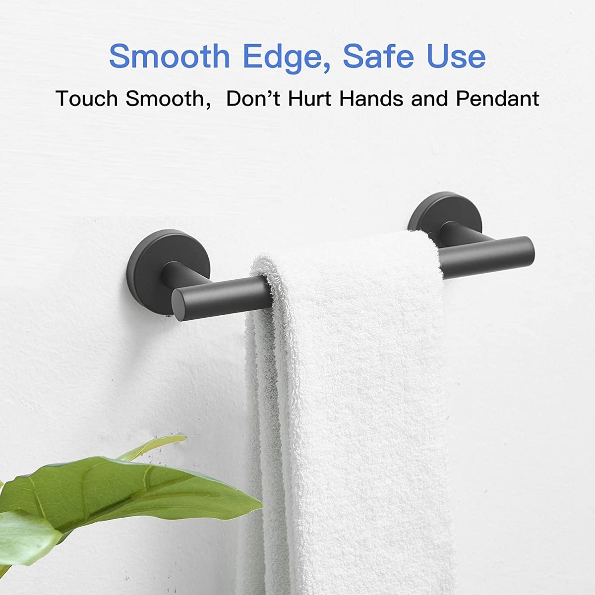 Single Wall Mounted Hand Towel Holder Matte Black - buyfaucet.com