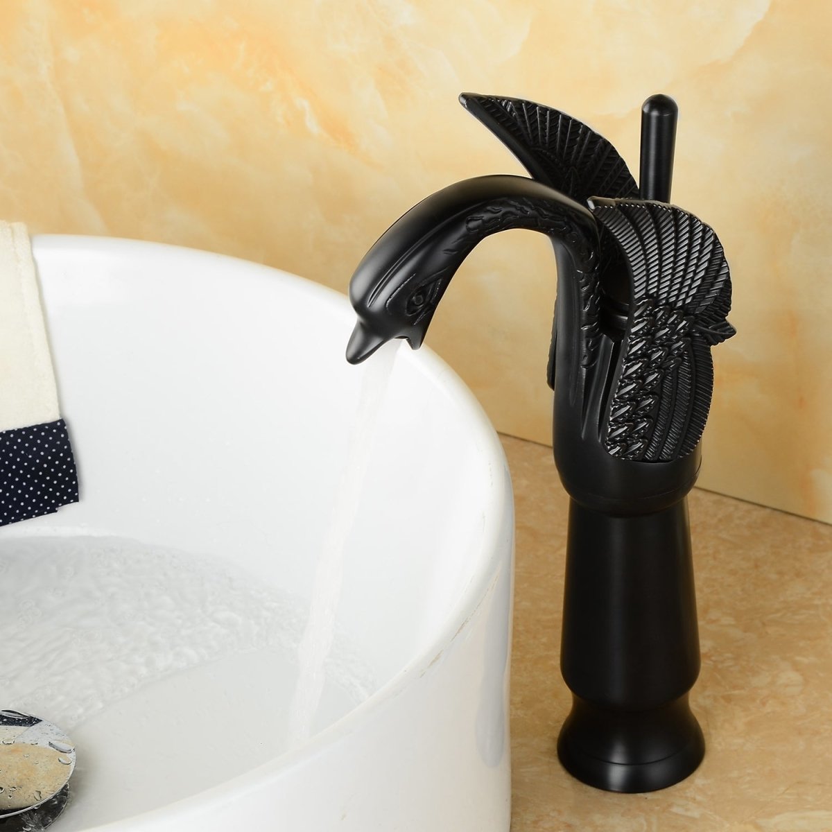 Swan Single Handle Bathroom Vessel Sink Faucet Matte Black - buyfaucet.com