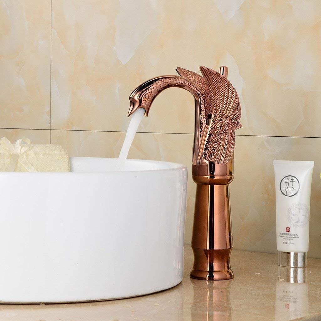 Swan Single Hole 1-Handle Bathroom Faucet Antique Copper - buyfaucet.com