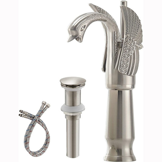 Swan Single Hole 1-Handle Bathroom Faucet Brushed Nickel - buyfaucet.com