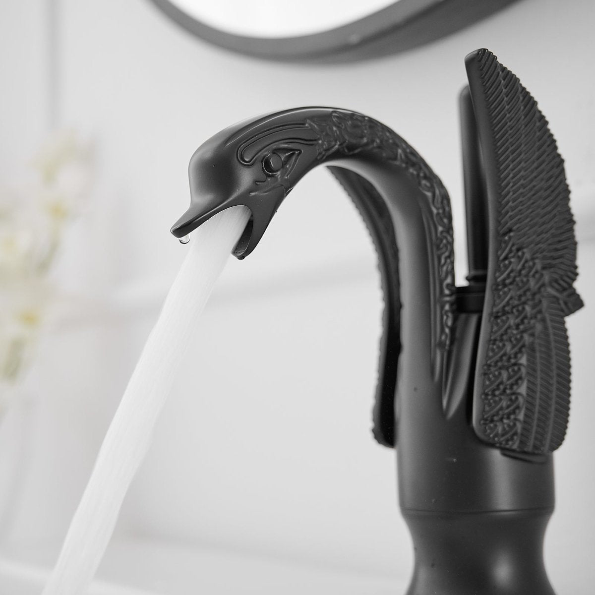 Swan Single Hole Single-Handle Bathroom Faucet Matte Black - buyfaucet.com