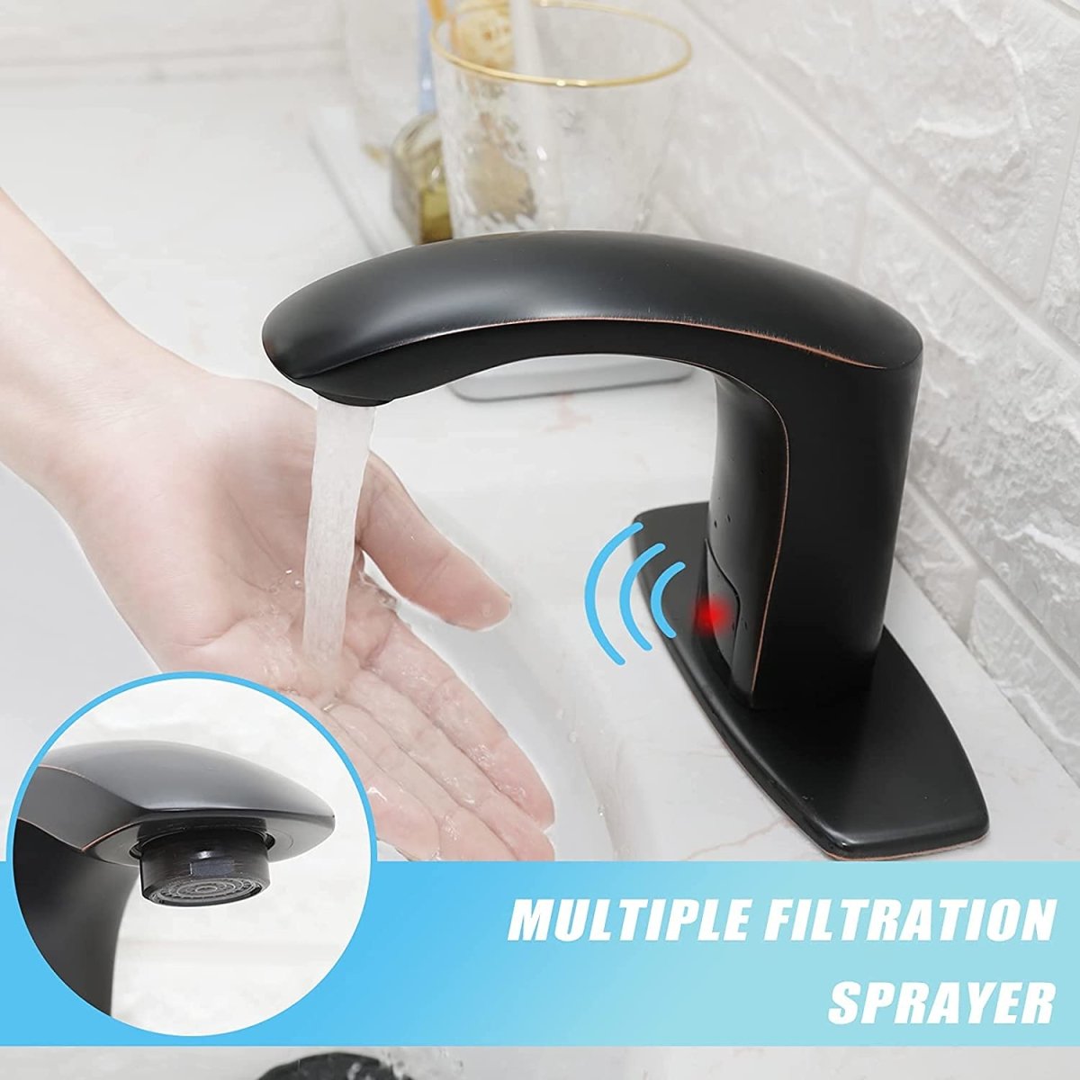 Touchless Bathroom Faucet With Drain Oil Rubbed Bronze - buyfaucet.com