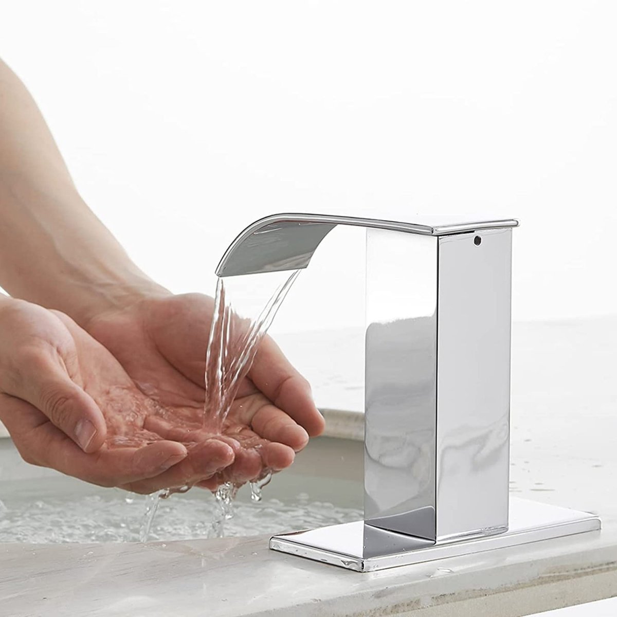 Touchless Single Hole Bathroom Faucet with Drain Chrome - buyfaucet.com