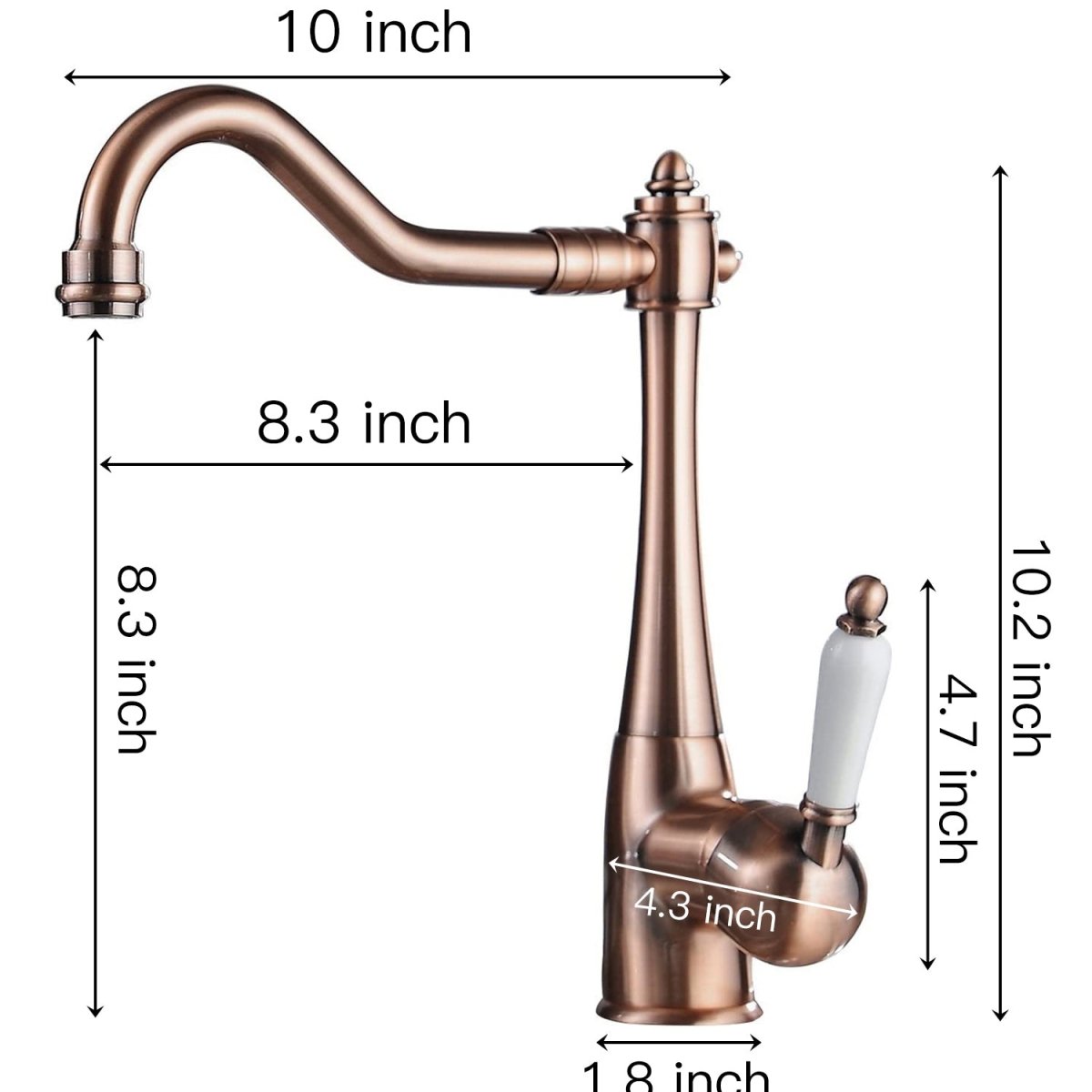 Traditional Single-Handle Kitchen Faucet in Antique Copper - buyfaucet.com