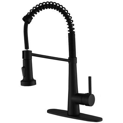 Two Functions Kitchen Faucet with Pull Down Sprayer Black - buyfaucet.com