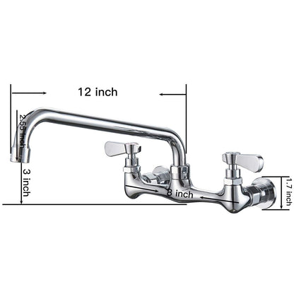 Wall Mount Kitchen Faucet With 12 Inch Swivel Spout Chrome - buyfaucet.com