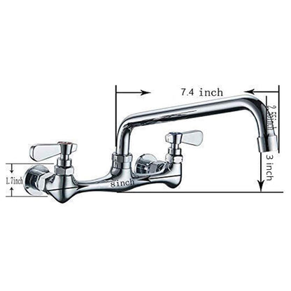 Wall Mount Kitchen Faucet With 8 Inch Swivel Spout Chrome - buyfaucet.com