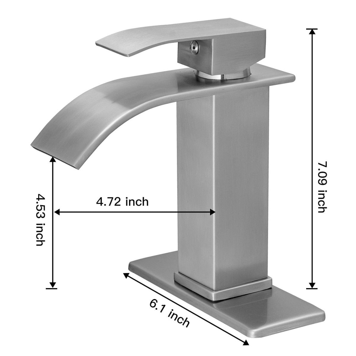 Waterfall Single Handle Single Hole Bathroom Faucet Nickel - buyfaucet.com
