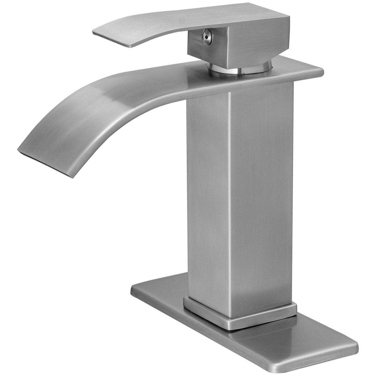 Waterfall Single Handle Single Hole Bathroom Faucet Nickel - buyfaucet.com