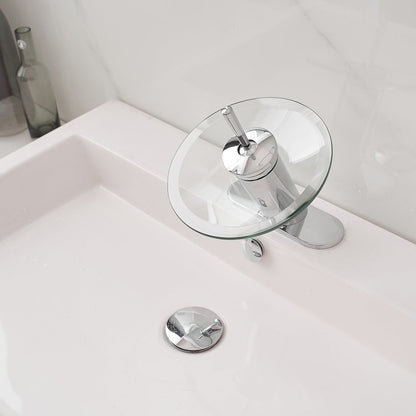 Waterfall Single-Handle Sink Vanity Bathroom Faucet Chrome - buyfaucet.com