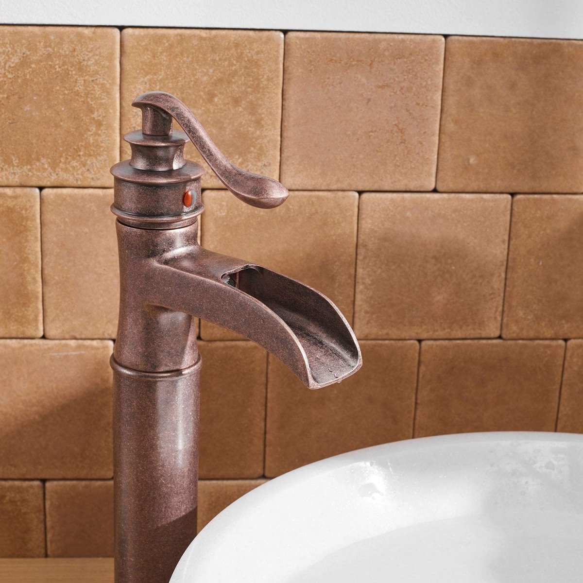 Waterfall Single Hole 1-Handle Bathroom Faucet Copper-1 - buyfaucet.com