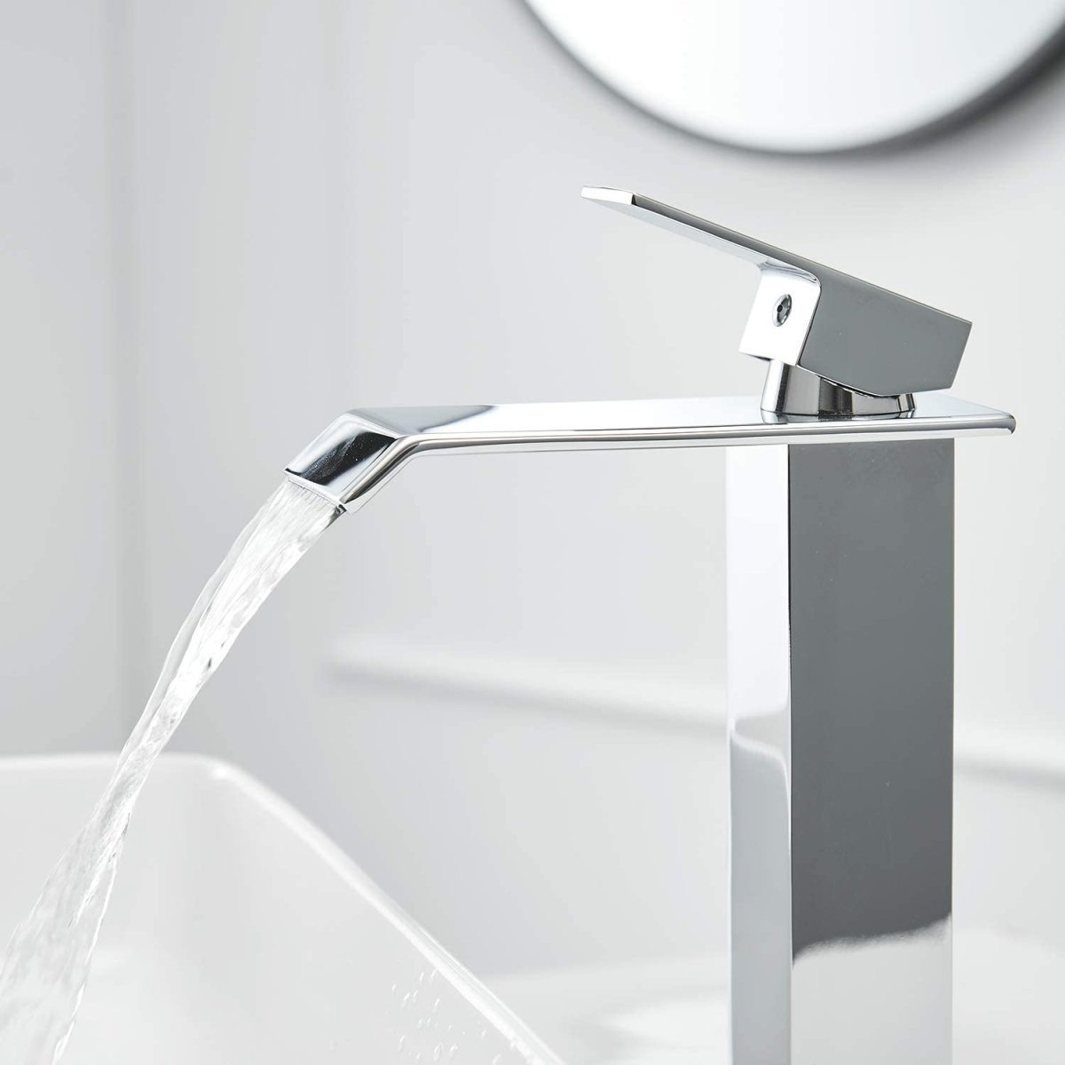 Waterfall Single Hole 1-Handle Bathroom Sink Faucet Chrome-1 - buyfaucet.com