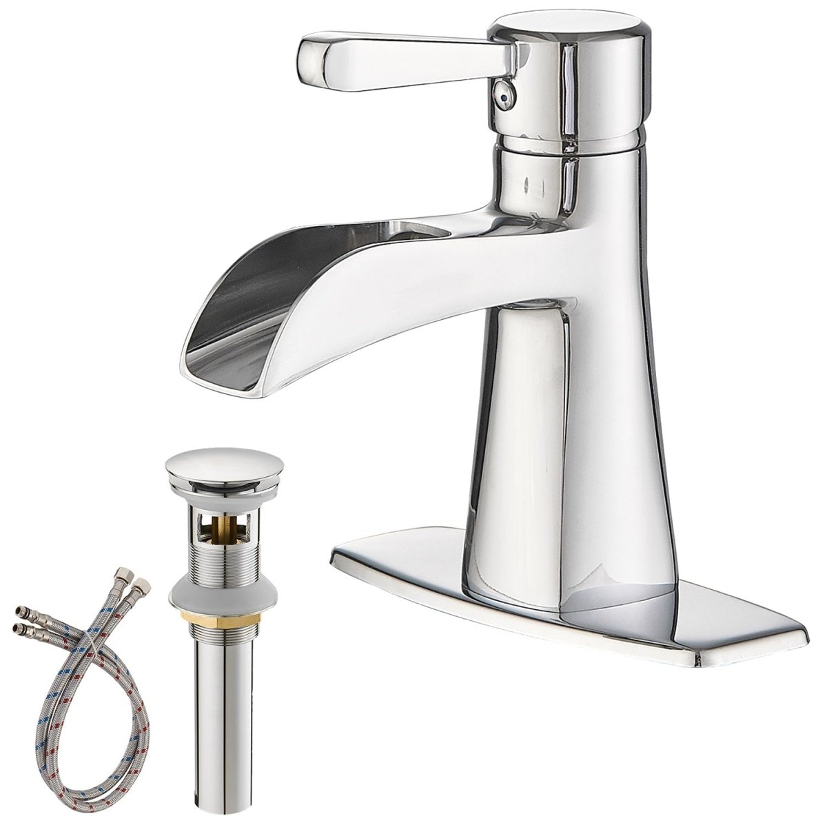 Waterfall Single Hole 1-Handle Bathroom Sink Faucet Chrome - buyfaucet.com