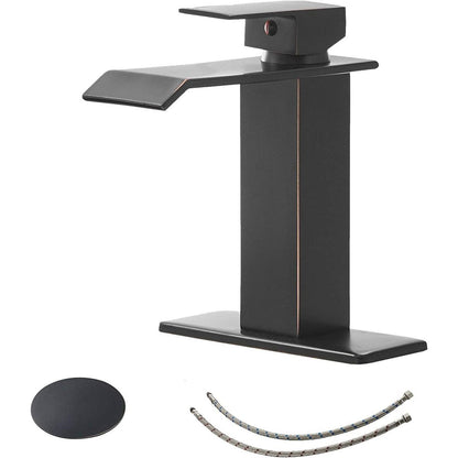 Waterfall Single Hole Bathroom Faucet Oil Rubbed Bronze-1 - buyfaucet.com
