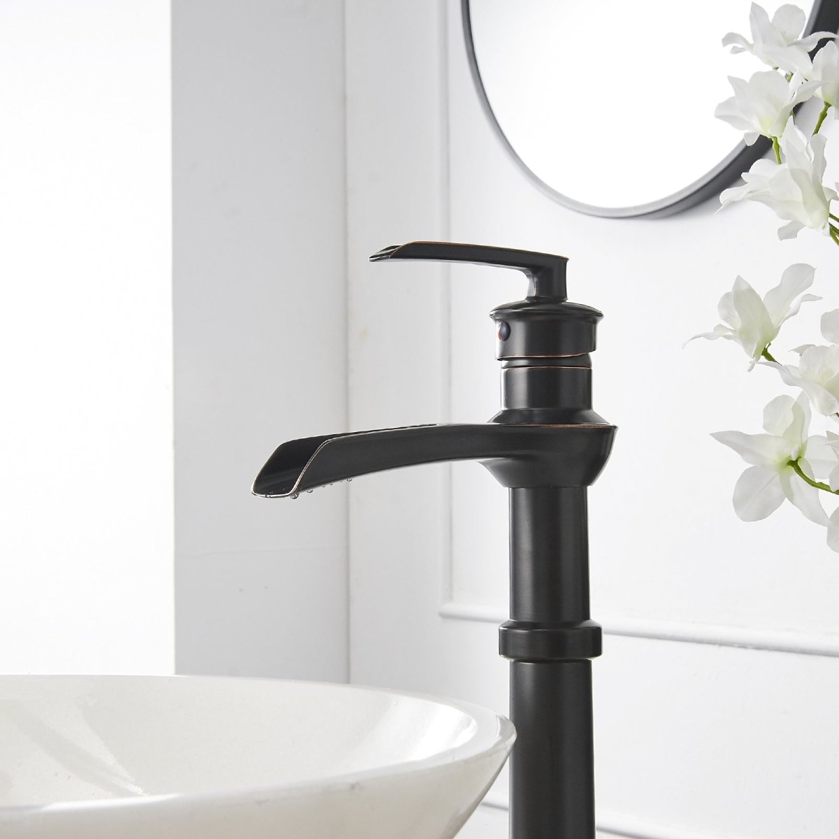 Waterfall Single Hole Bathroom Faucet Oil Rubbed Bronze - buyfaucet.com