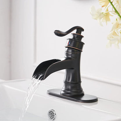 Waterfall Single Hole l Bathroom Faucet Oil Rubbed Bronze-1 - buyfaucet.com