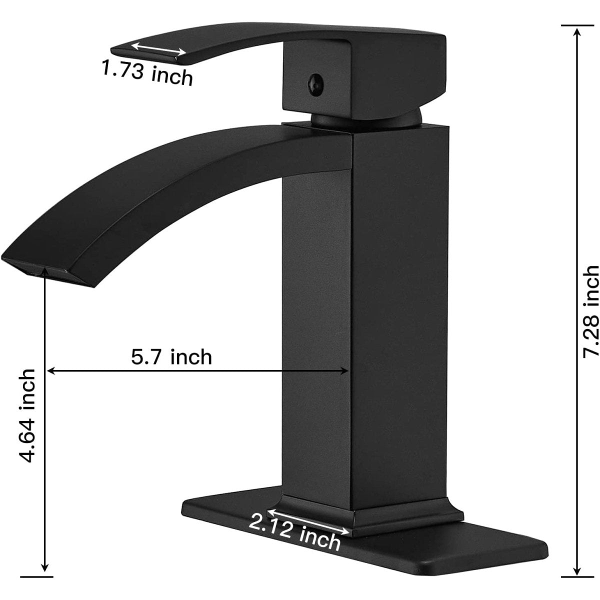 Waterfall Single Hole Single-Handle Bathroom Faucet Black - buyfaucet.com