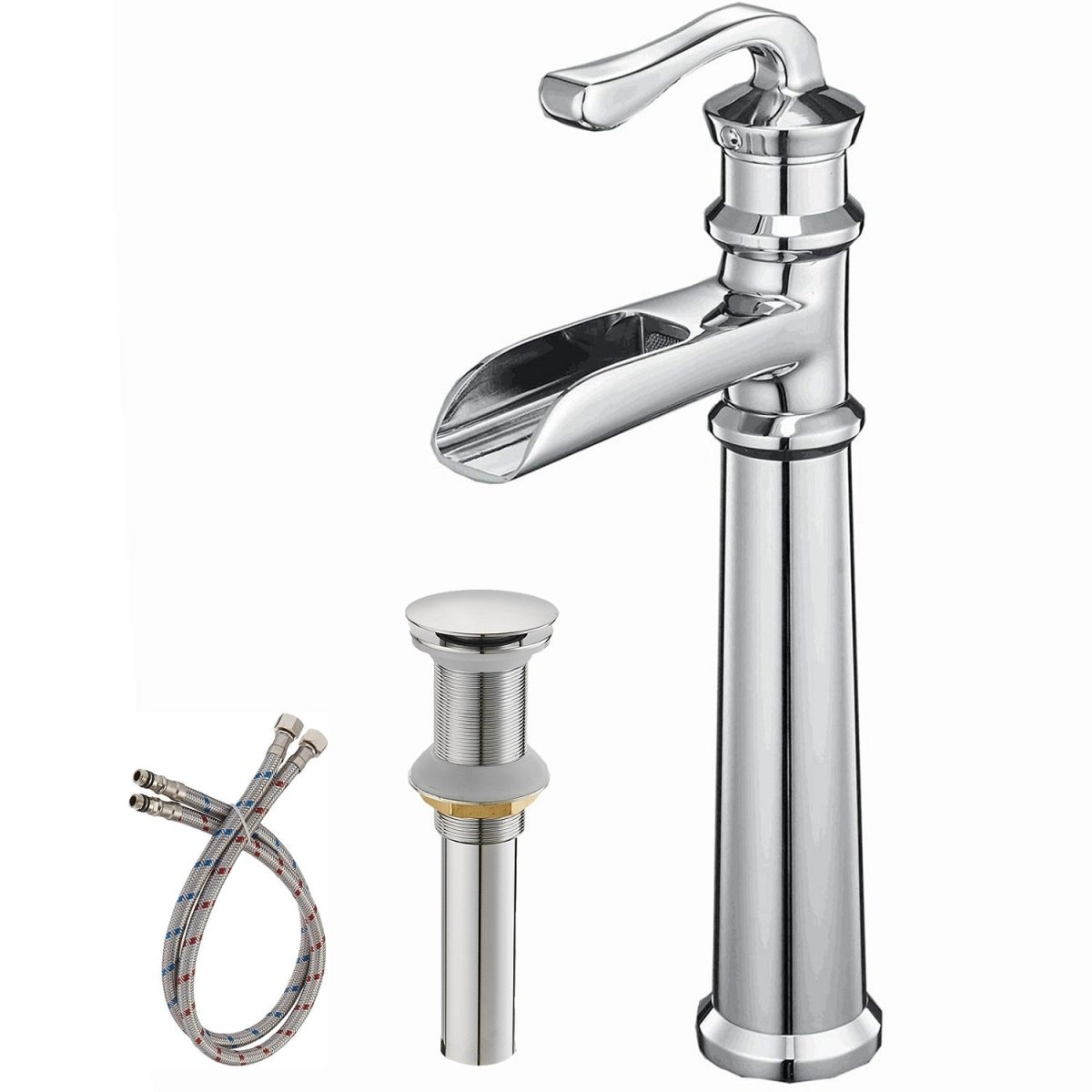 Waterfall Single Hole Single-Handle Bathroom Faucet Chrome - buyfaucet.com