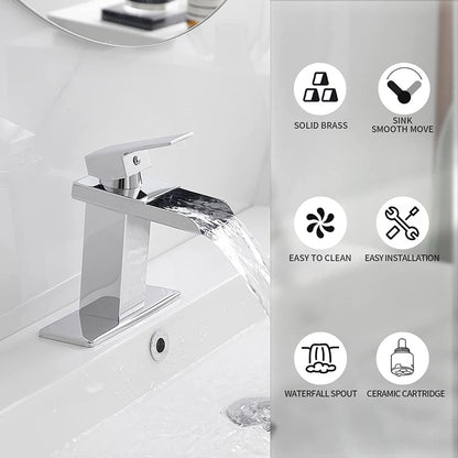 Sink Faucet with Pop Up Drain Assembly Chrome