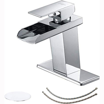 Waterfall Bathroom Faucet Brushed Chrome