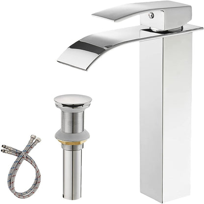 Waterfall Single Hole Single Handle Bathroom Faucet Chrome - buyfaucet.com