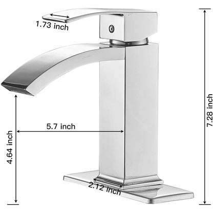 Waterfall Single Hole Single-Handle Bathroom Faucet Chrome - buyfaucet.com
