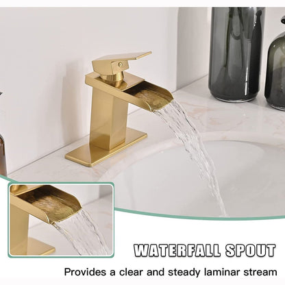 Single Handle Commercial Sink Faucet Gold