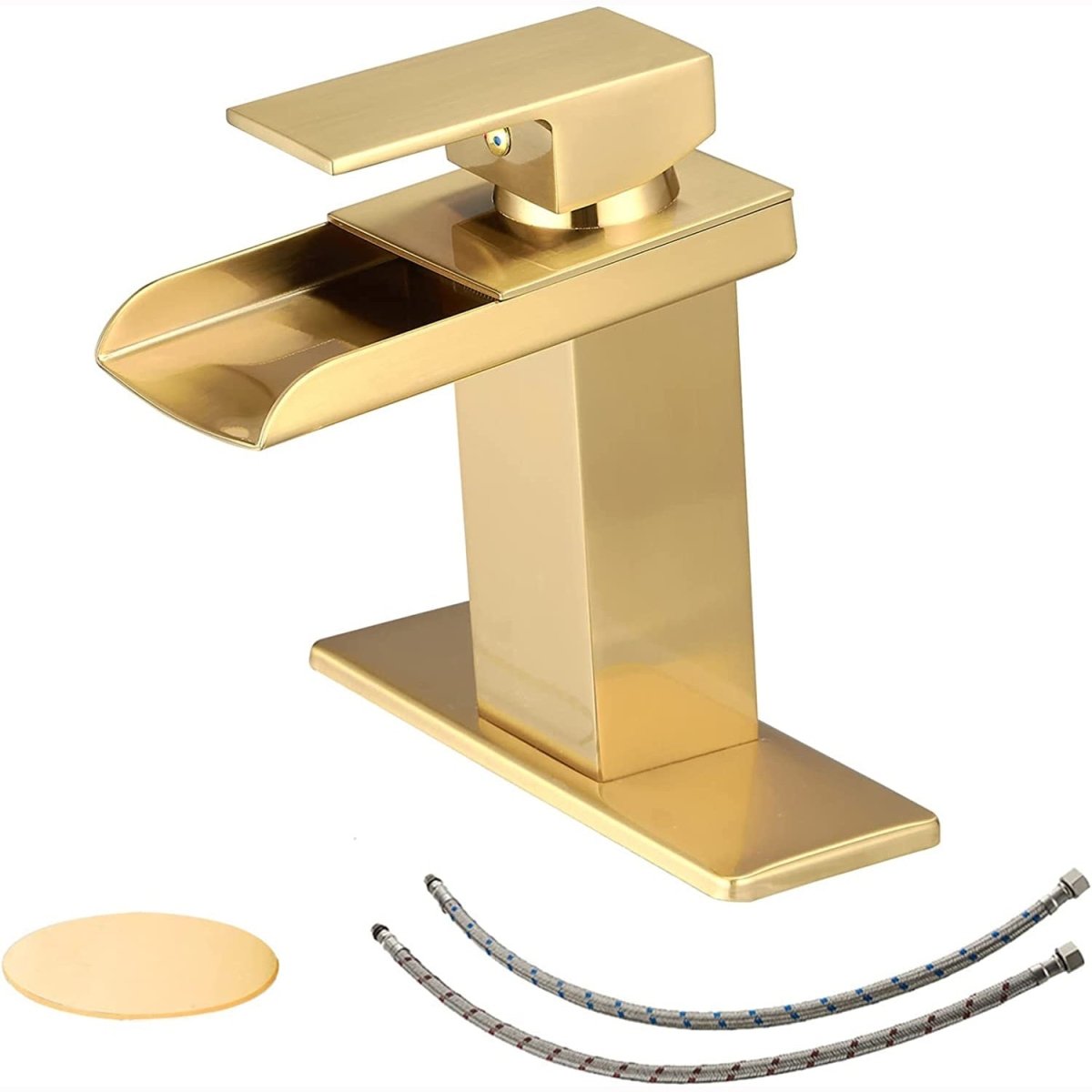 Waterfall Bathroom Faucet Brushed Gold