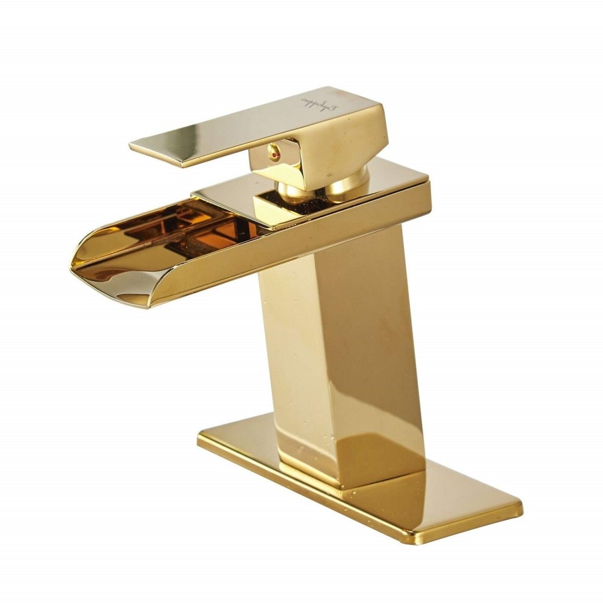 Waterfall Single Hole Single-Handle Bathroom Faucet Gold - buyfaucet.com
