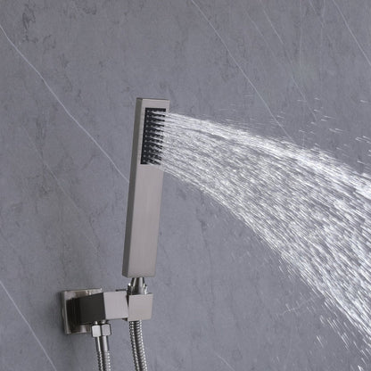 Waterfall Spout 3-Spray Tub and Shower Faucet Brushed Nickel - buyfaucet.com