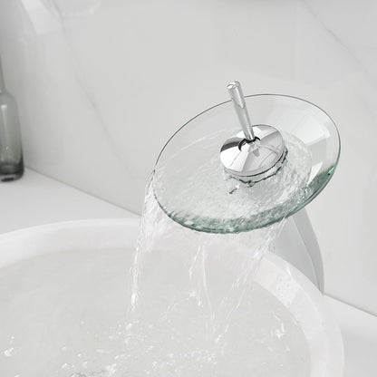 Waterfall Tall Spout Single-Handle Bathroom Faucet Chrome - buyfaucet.com